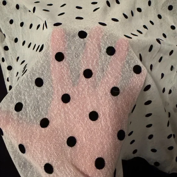 Davi & Dani Sheer Polka Dot Blouse - Black and White mesh - Picture 9 of 9